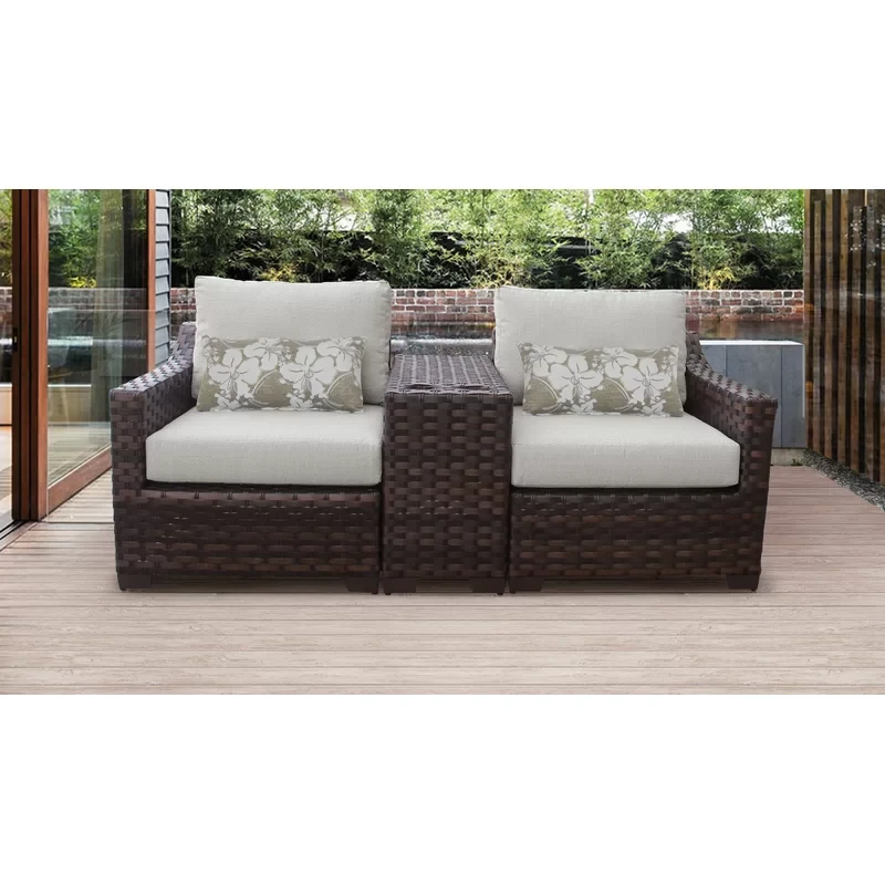 Aelwen 2 - Person Outdoor Seating Group with Cushions