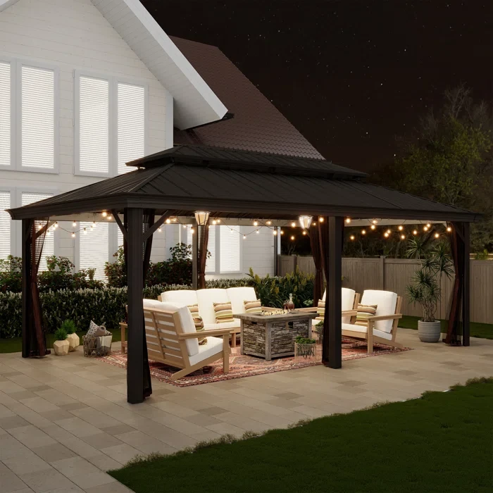 20 Ft. W x 12 Ft. D Aluminum Patio Gazebo