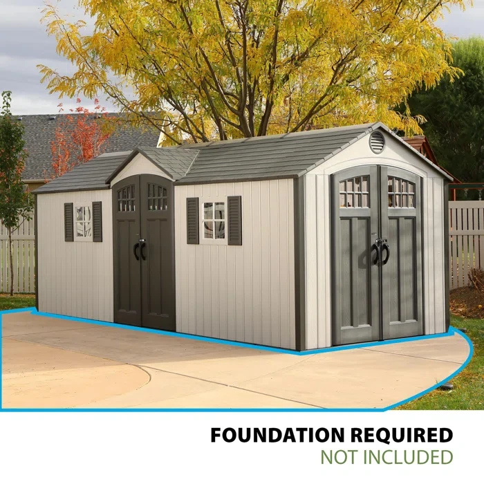 Lifetime Outdoor Storage Shed, 20' x 8' With Dual Side Entry