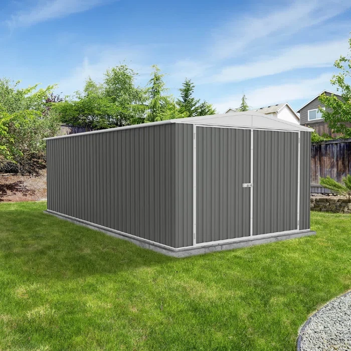 Utility 10 ft. W x 20 ft. D Galvanized Steel Storage Shed