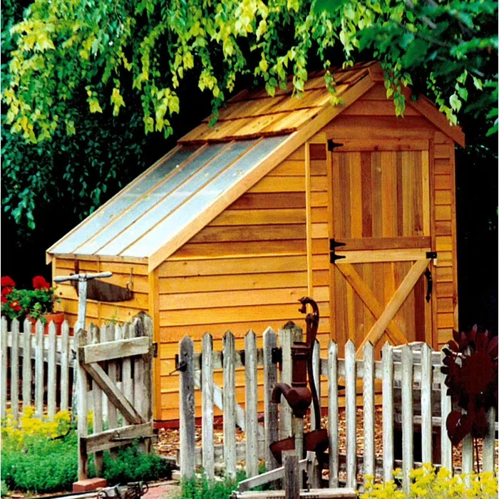 105" H x 96" W x 192" Sunhouse Western Red Cedar Wood Storage Shed