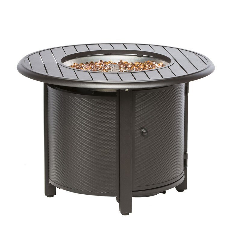 Milomir 25" H x 36" W Aluminum Propane Outdoor Fire Pit Table