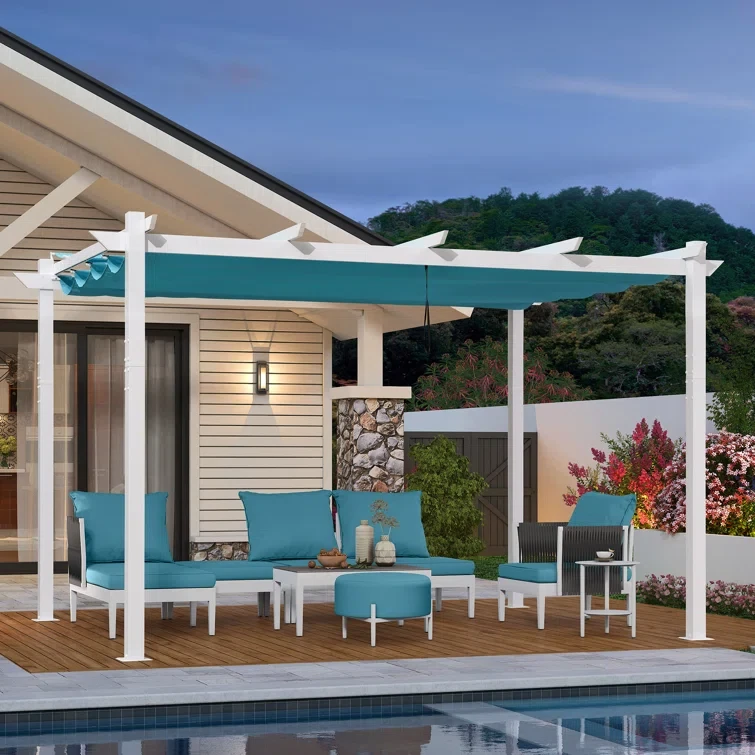 13 Ft. W X 10 Ft. D Aluminium Pergola with Canopy