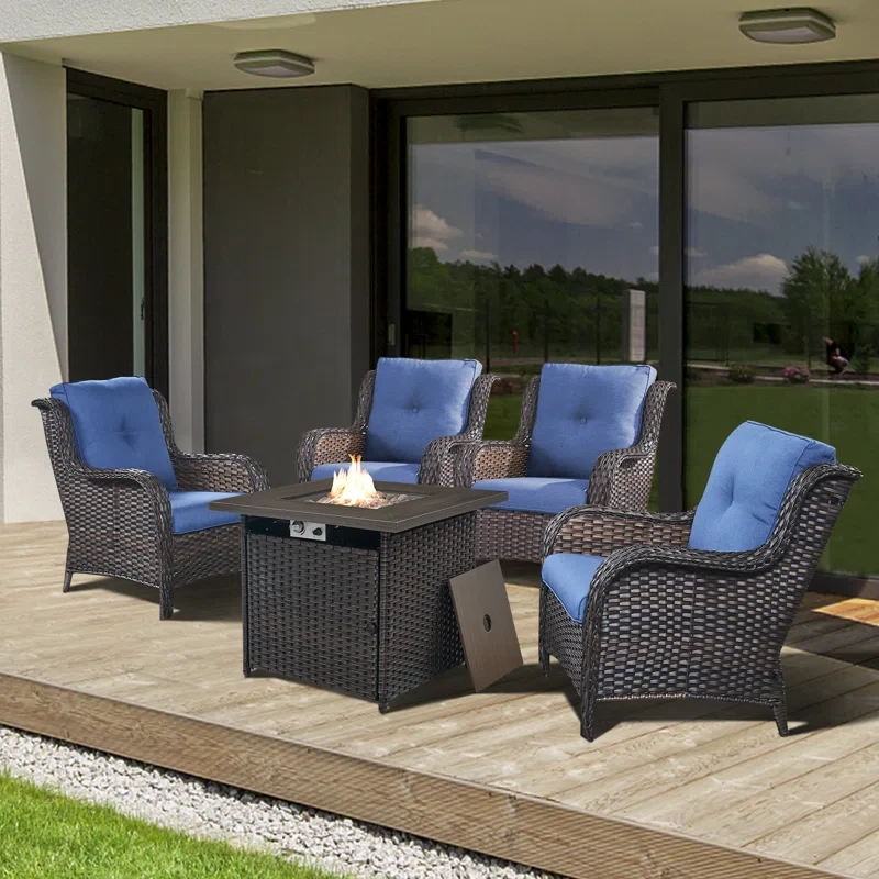 Aowyn 4 - Person Outdoor Seating Group with Cushions