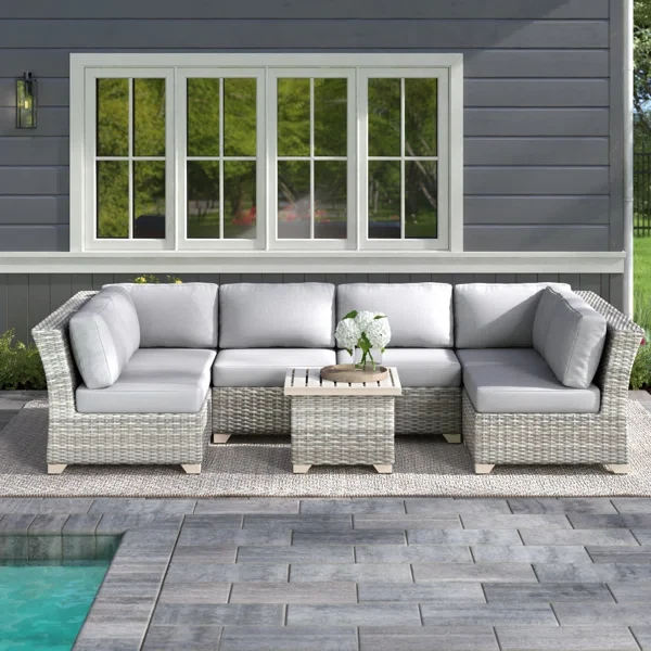 Aristidis 6 - Person Outdoor Seating Group with Cushions