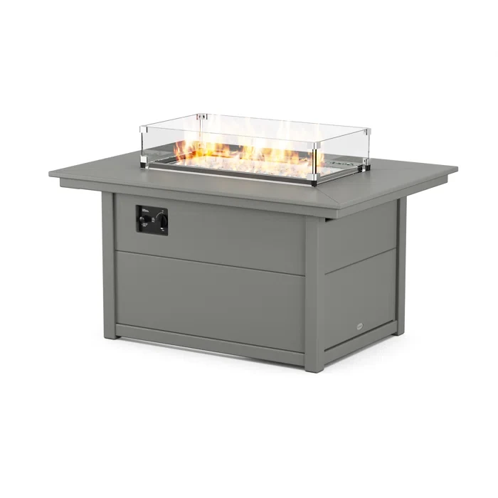 24'' H x 33.63'' W Polyresin Outdoor Fire Pit Table with Lid