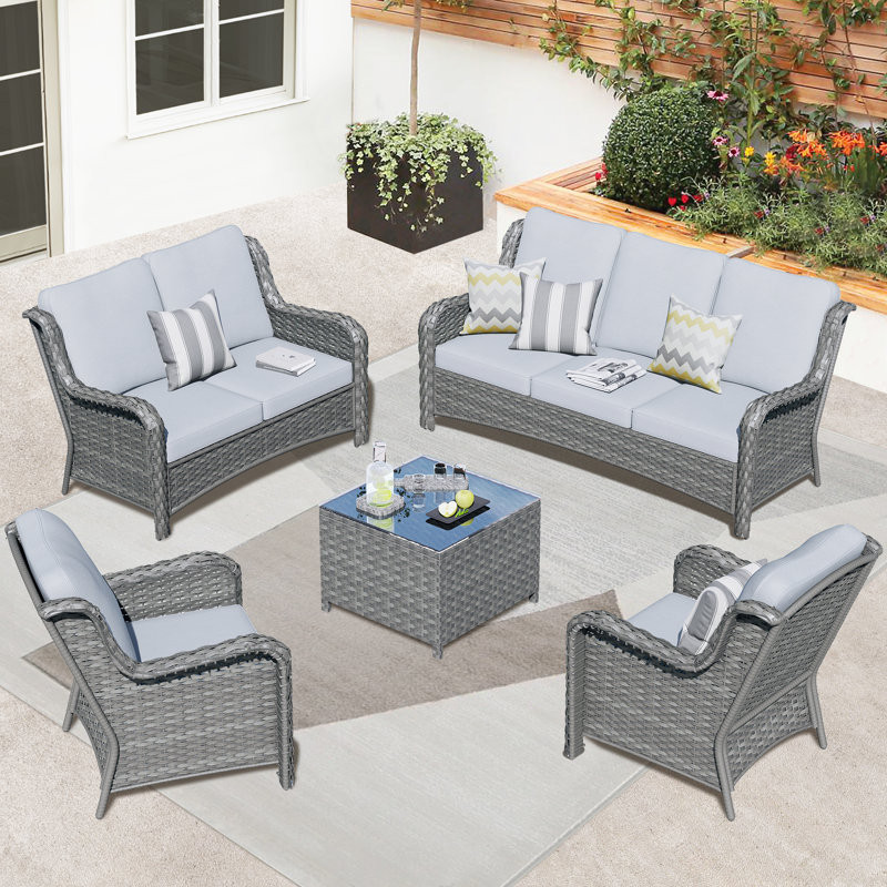 Tommy 7 - Person Outdoor Seating Group With Cushions