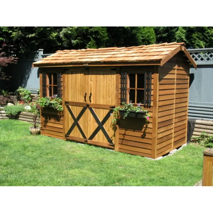 Longhouse 12 ft. W x 6 ft. D Western Red Cedar Wood Storage Shed