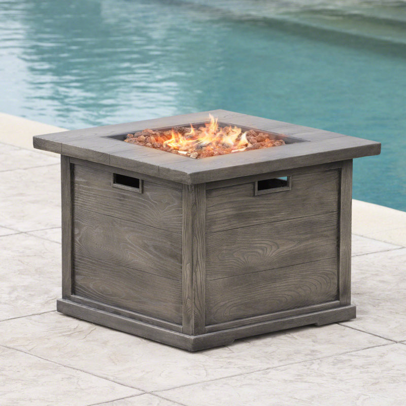 Sherry 24'' H x 32'' W Polyresin Propane Fire Pit Table