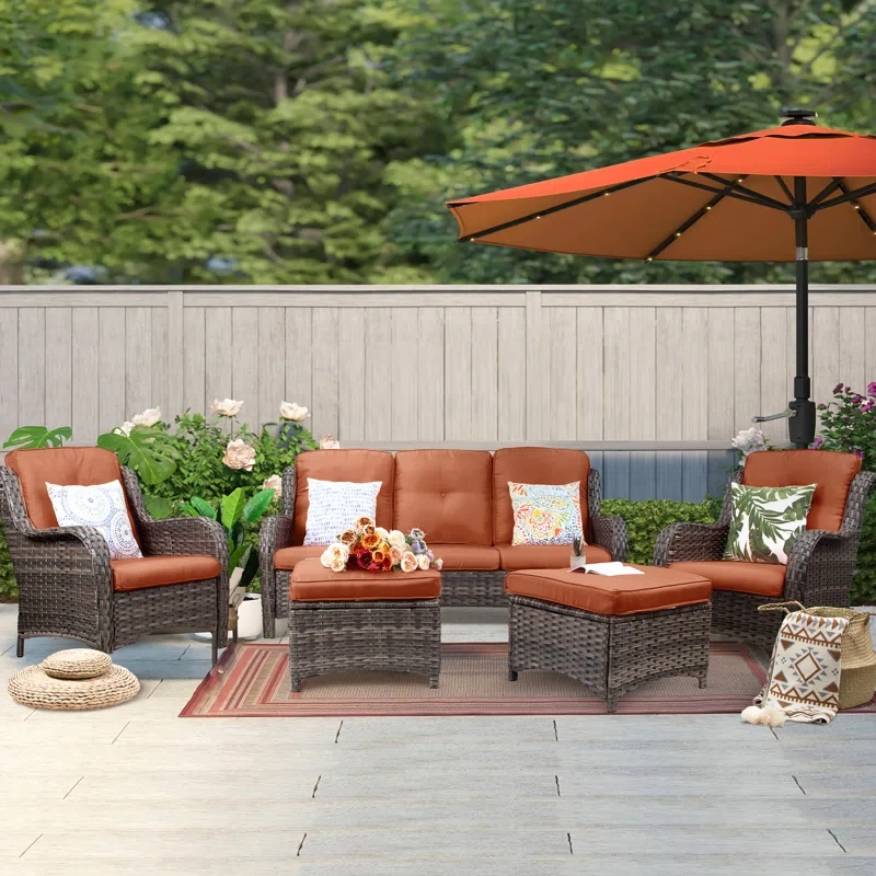 Anahat 7 - Person Outdoor Seating Group with Cushions