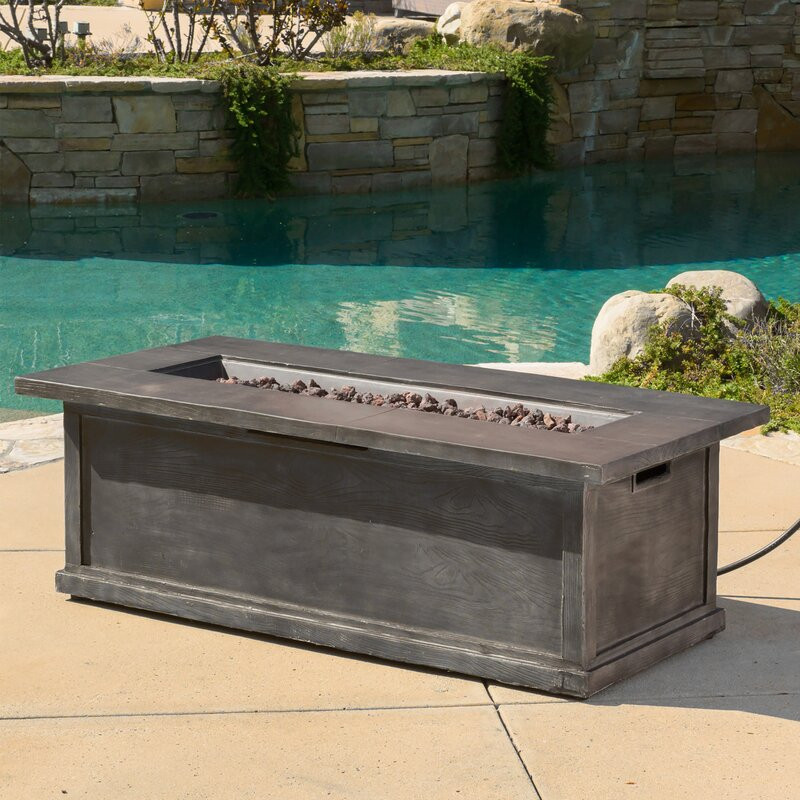 Stacy 18'' H x 56'' W Propane Outdoor Fire Pit Table