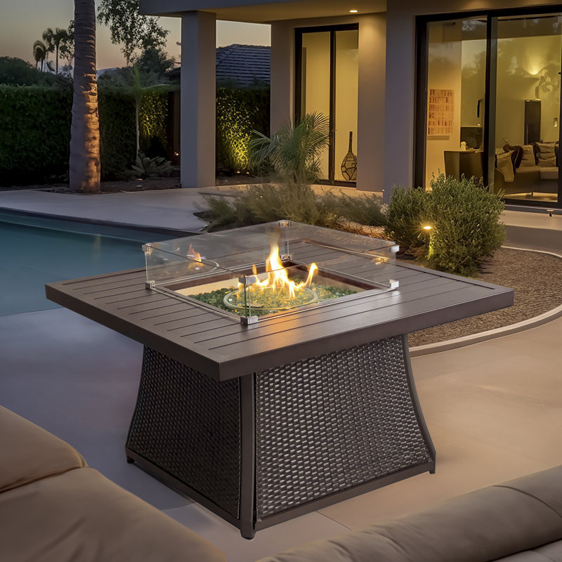 Agra Aluminum Propane Fire Pit Table