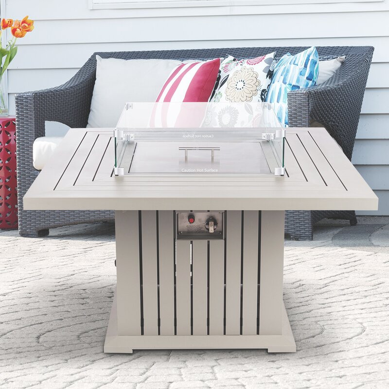 Kristofer Aluminum Propane Gas Fire Pit Table