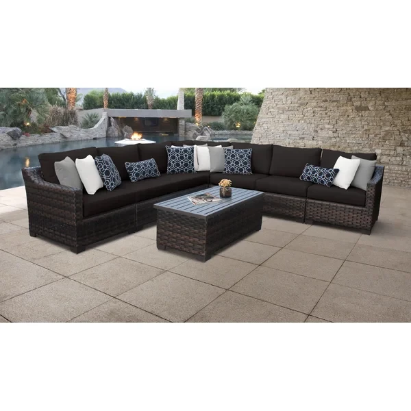 Aelwen 7 - Person Outdoor Seating Group with Cushions