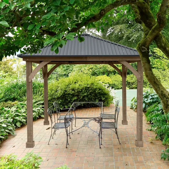 0 Ft. W x 10 Ft. D Solid Wood Patio Gazebo