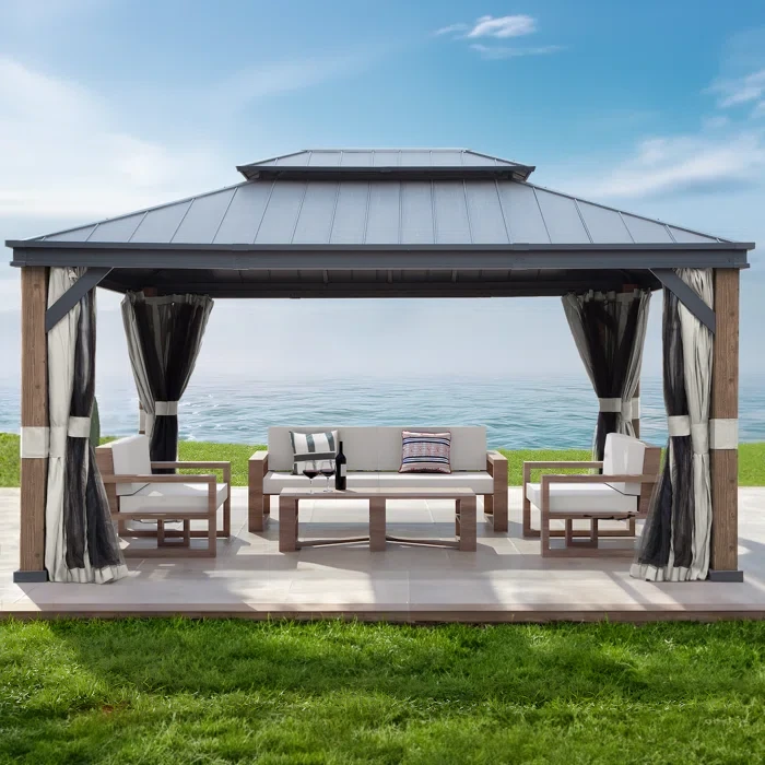 16 Ft. W x 12 Ft. D Aluminum Patio Gazebo