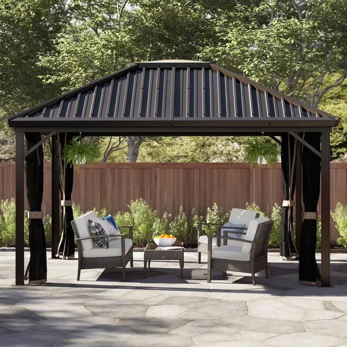 Genova 14 Ft. W x 10 Ft. D Aluminum Patio Gazebo