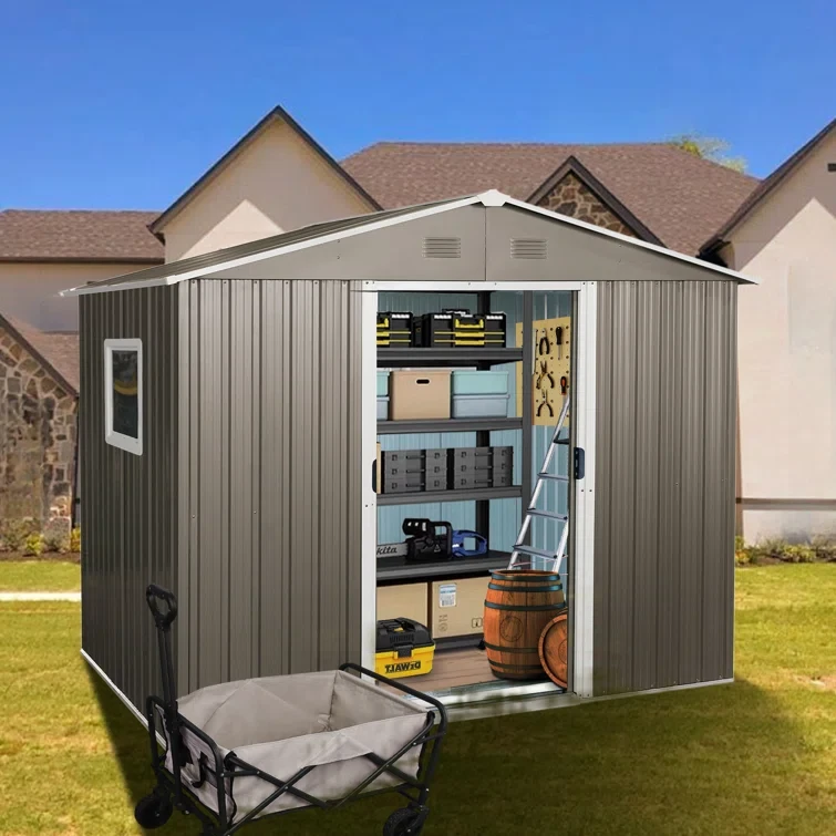 8 ft. W x 6 ft. D Metal Storage Shed