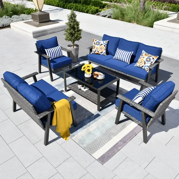 Aisatou 7 - Person Outdoor Seating Group with Cushions