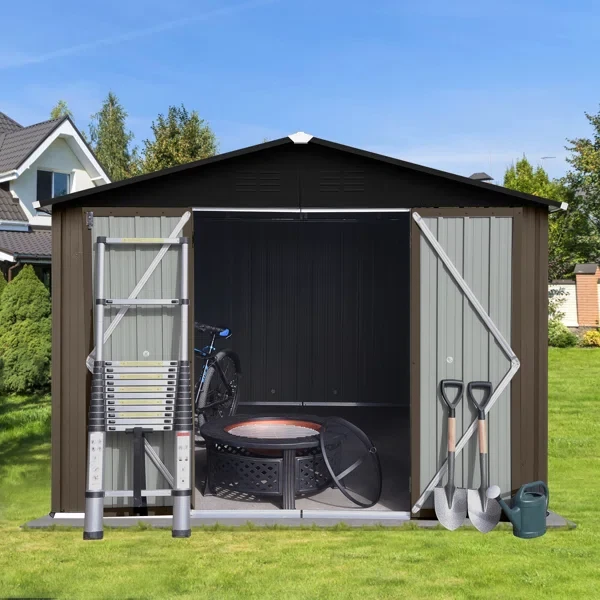 10 ft. W x 8 ft. D Metal Storage Shed