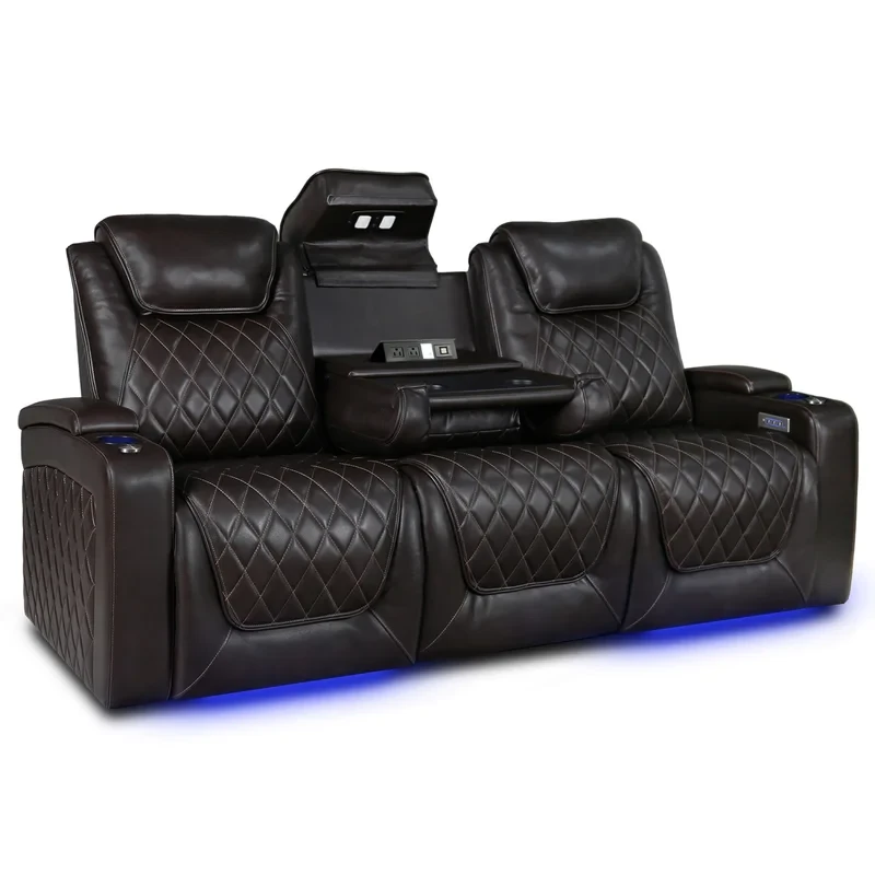 Leather Home Theater Seating with Cup Holder