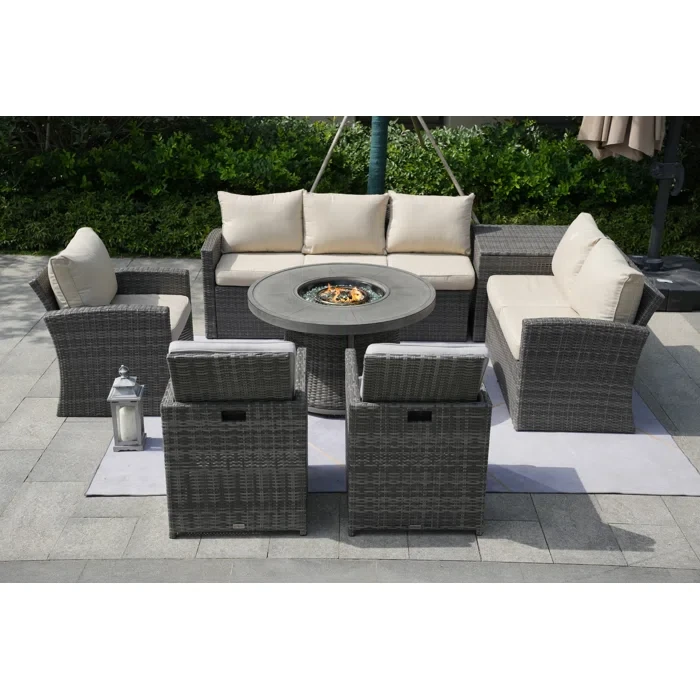 Areefa 8 - Person Outdoor Seating Group with Cushions