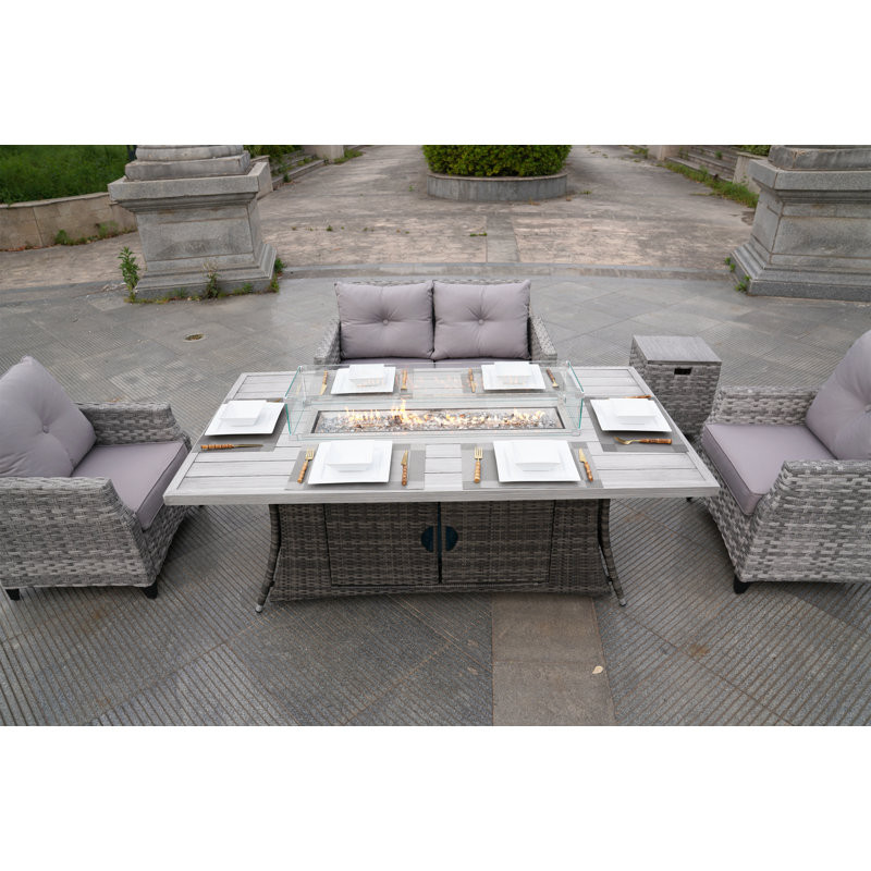 Alseepa 4 - Person Outdoor Seating Group with Cushions