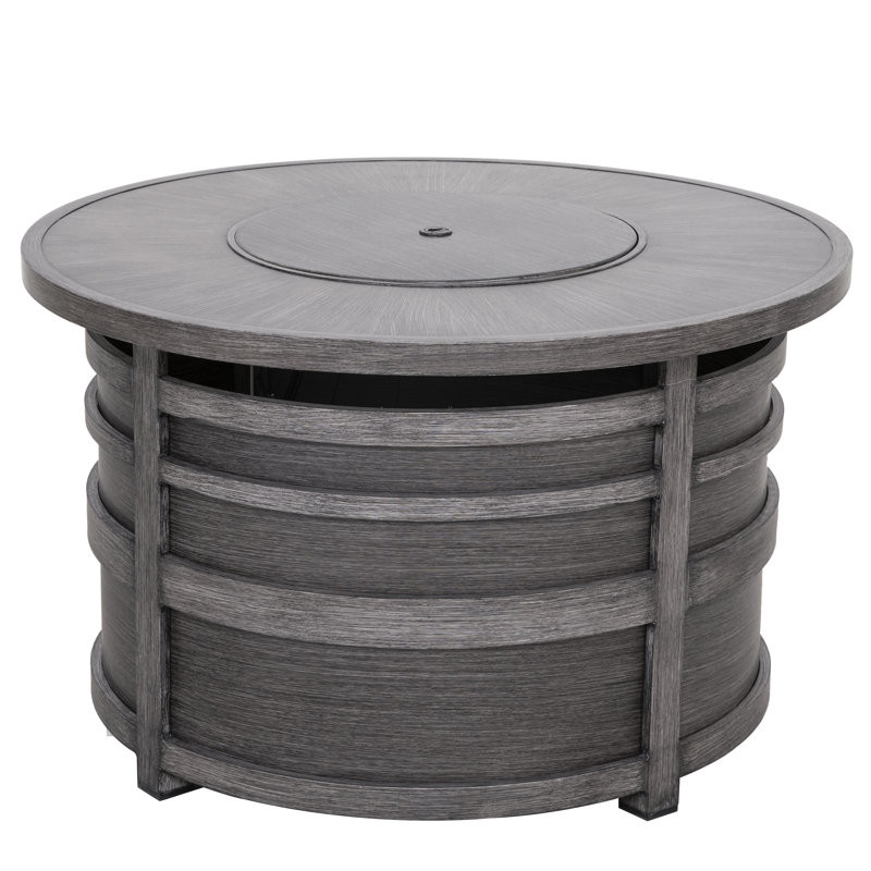 25 H Outdoor Round Fire Pit Table, Aluminum Frame