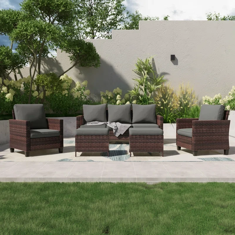 Aser 5 - Person Outdoor Seating Group with Cushions