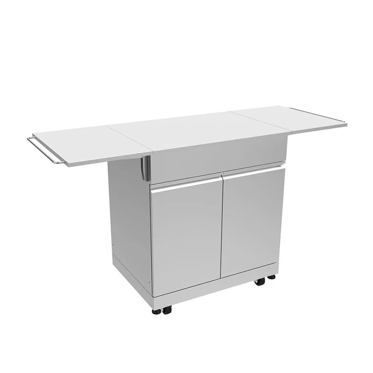 Transolid Outdoor Kitchen 24-in x 37-in Single Base Cabinet, Folding Shelves, Stainless