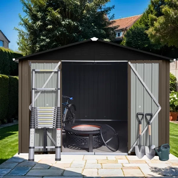 10ftx8ft Outdoor Metal Storage Shed for Gardens