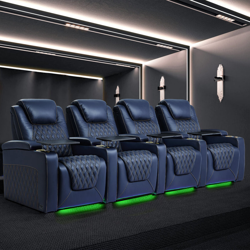 Leather Home Theater Seating with Cup Holder