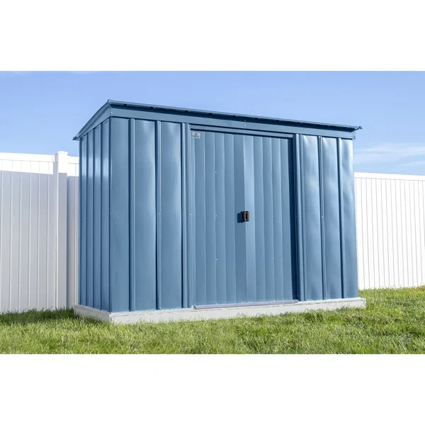 10 ft. W x 4 ft. D Galvanized Steel Horizontal Storage Shed