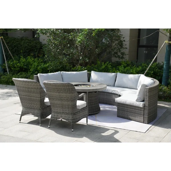 Areefa 8 - Person Outdoor Seating Group with Cushions