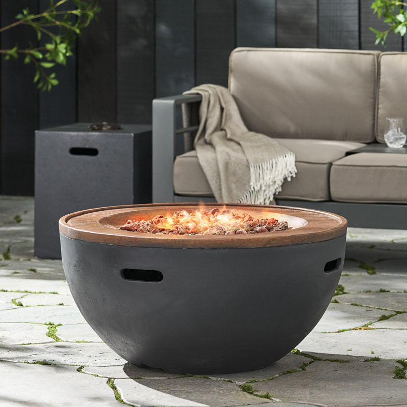 Tavaya 20.25" H x 16.25" W Concrete Propane Outdoor Fire Pit