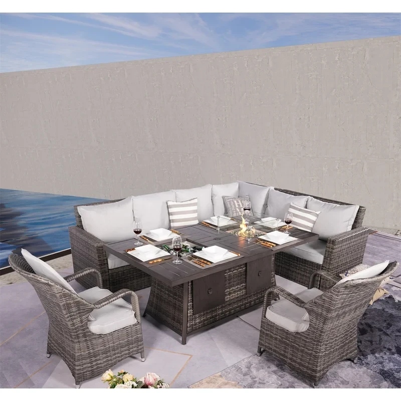 Aliaksey 8 - Person Outdoor Seating Group with Cushions