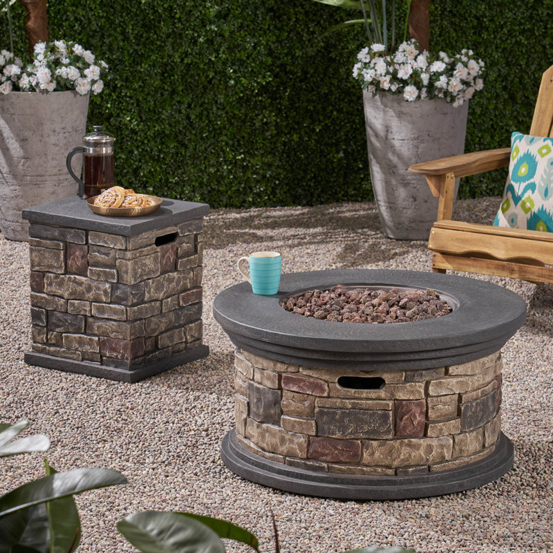 Keper Concrete Propane Fire Pit with Tank Holder