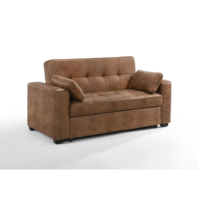 Ridgehaven 55'' Faux Leather Reclining Sleeper Sofa