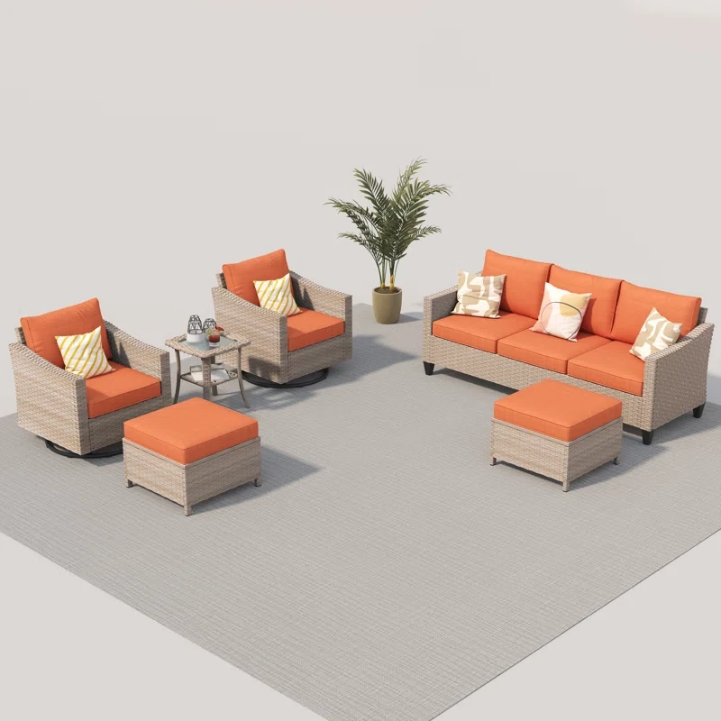 Quantrel 9 Piece Rattan Sofa Seating Group with Cushions