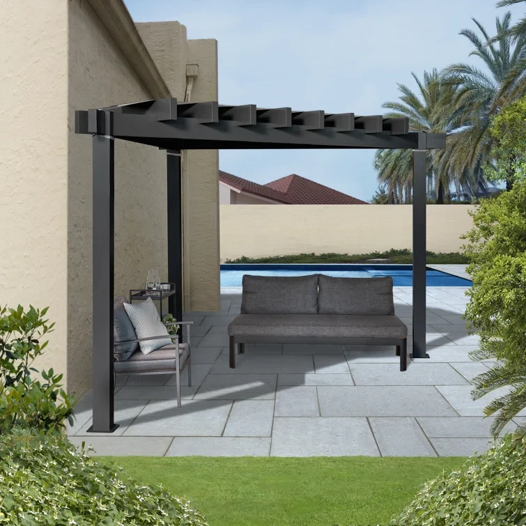 Sojag Lima Black 10 x 10 ft. Rustproof Aluminum Frame Pergola