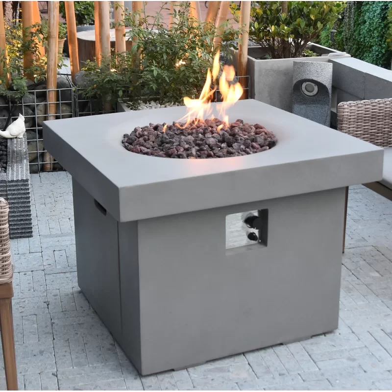 Bergelmir Concrete Propane Fire Pit Table