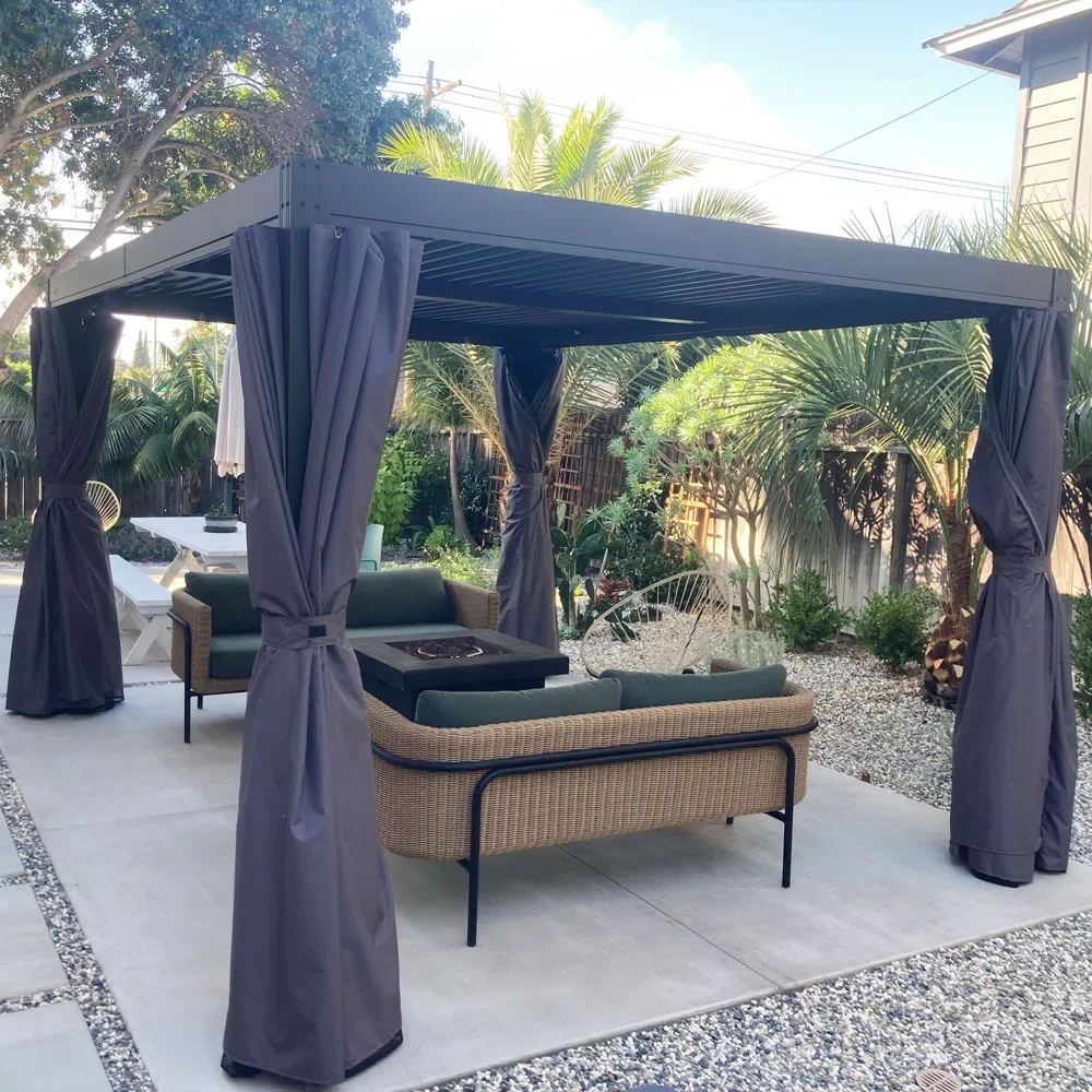 13 Ft. W x 10 Ft. D Aluminum Pergola with Canopy