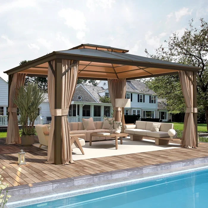 14 ft. W x 12 ft. D Aluminum Patio Gazebo