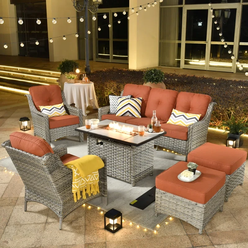 Kluge 7 - Person Outdoor Seating Group with Cushions