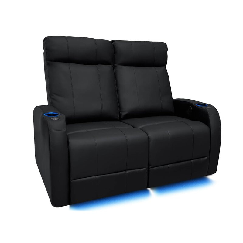 Leather Home Theater Seating with Cup Holder