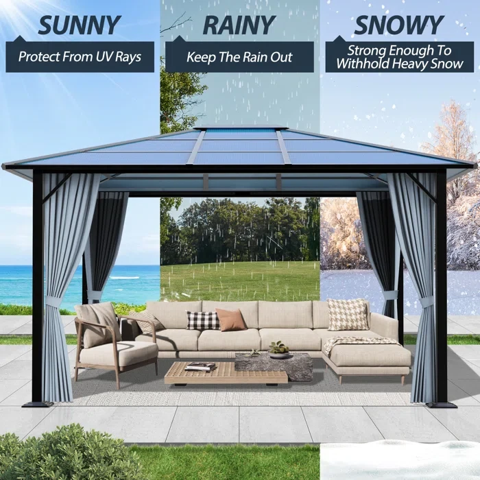 12 Ft. W x 10 Ft. D Steel Patio Gazebo