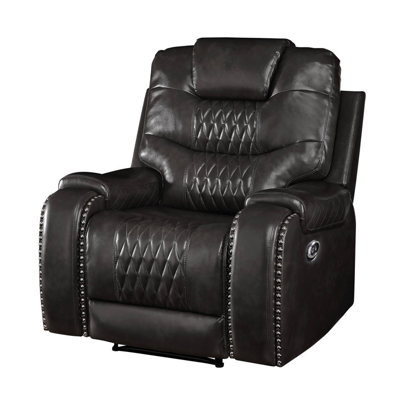 Donita Faux Leather Power Reclining Home Theater Seat