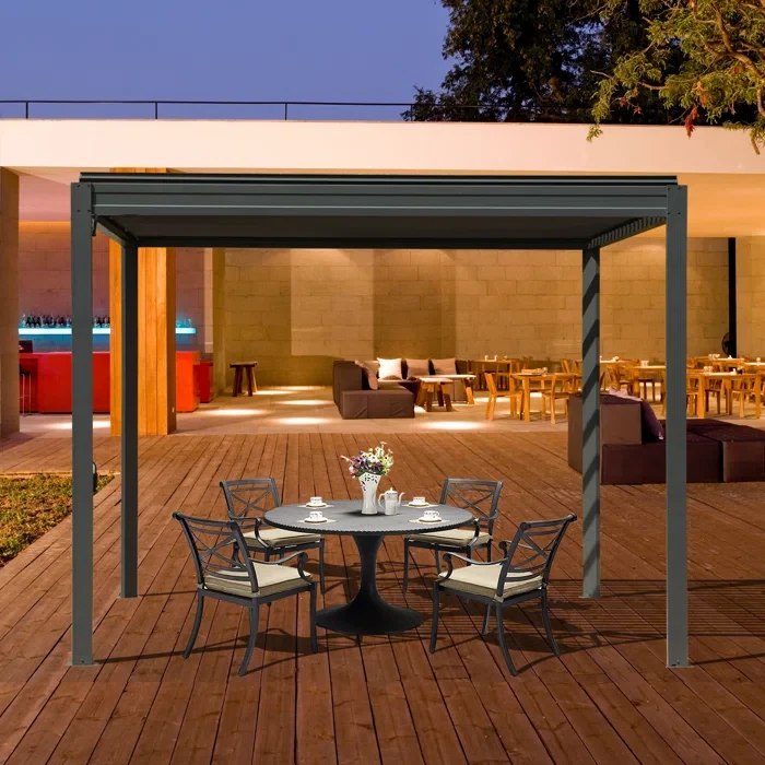 10 Ft. W x 10 Ft. D Aluminum Pergola with Canopy