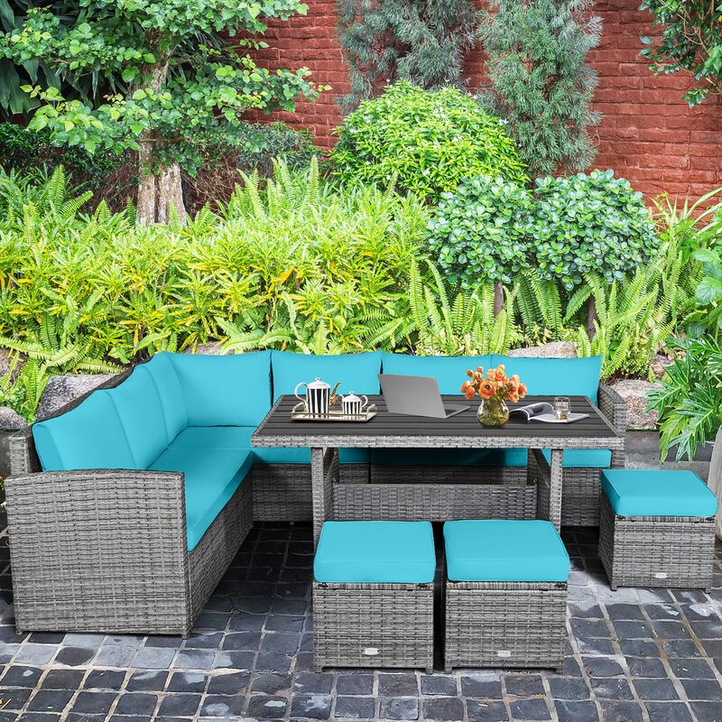 9 - Person Outdoor Seating Group with Cushions