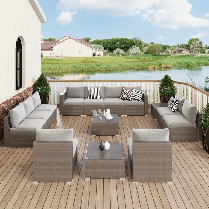 Amarachi 11 - Person Outdoor Seating Group with Cushions